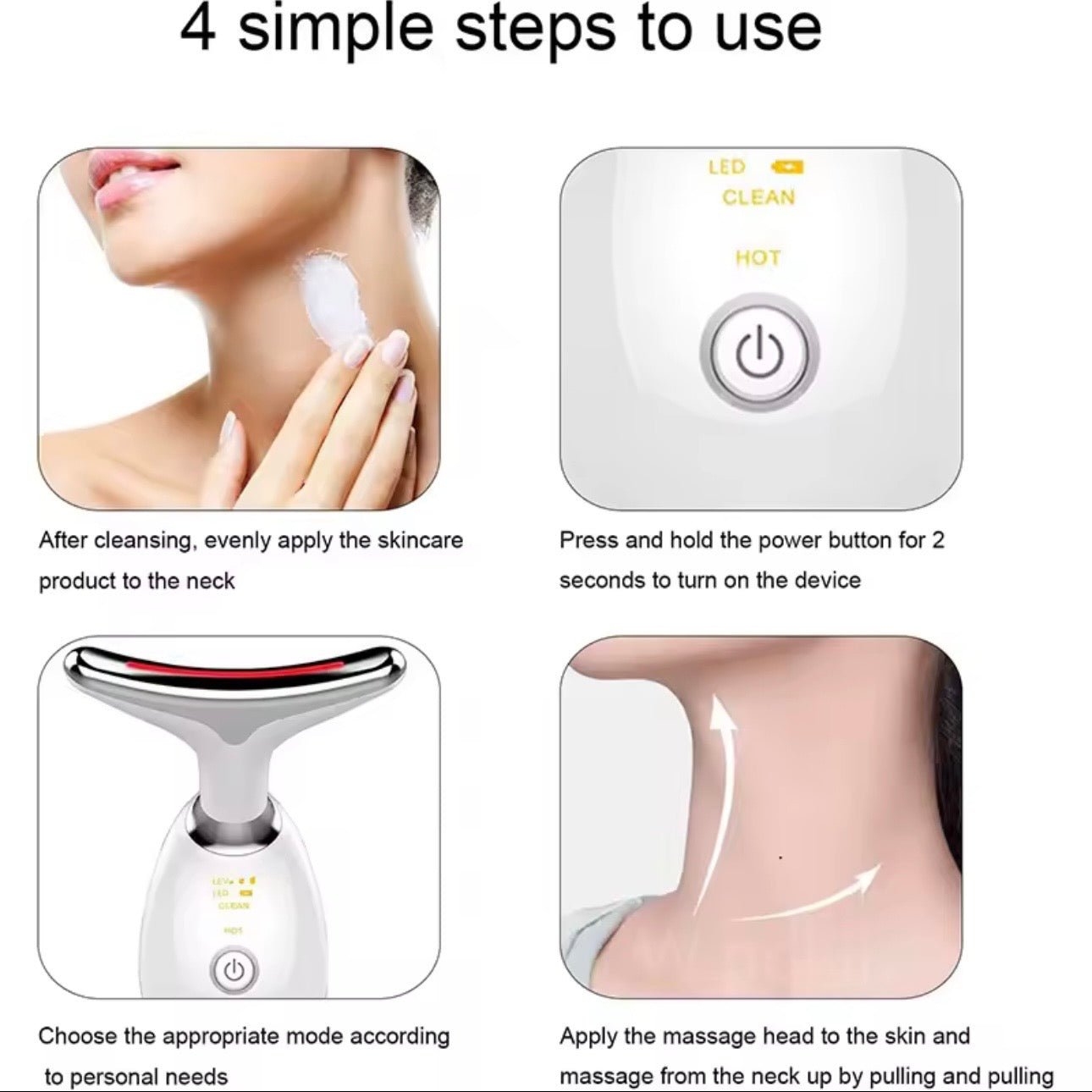 Neck Massager, Facial and Neck Massage Tool, Suitable for Facial, Neck, and Leg Massage, for Women and Men, Facial Beauty Instrument