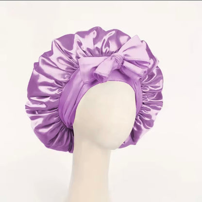 Luxury Satin Silk Sleep Bonnet – Adjustable Anti-Frizz Hair Protection Cap