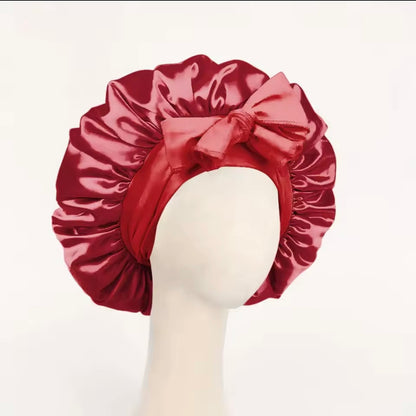 Luxury Satin Silk Sleep Bonnet – Adjustable Anti-Frizz Hair Protection Cap