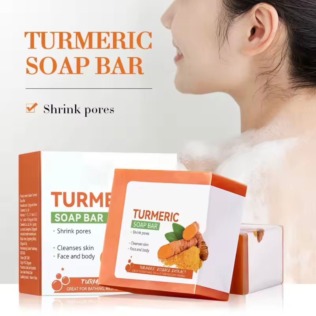 Turmeric Brightening Soap Bar – Natural Skin Cleanser for Face & Body
