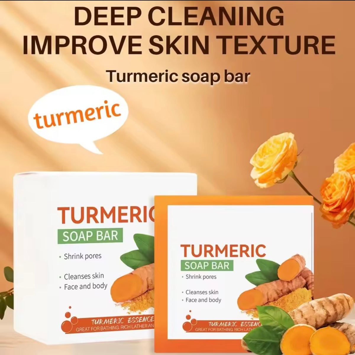 Turmeric Brightening Soap Bar – Natural Skin Cleanser for Face & Body