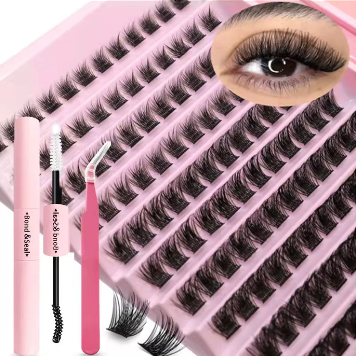DIY Eyelash Extension Kit – Fluffy Cluster Lashes with Bond & Seal