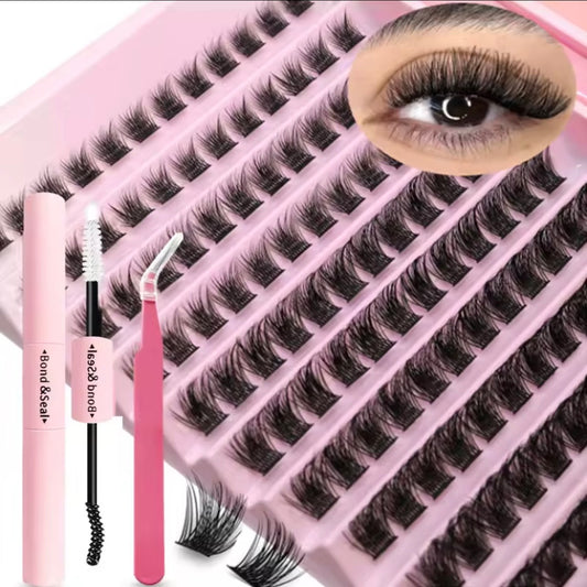 DIY Eyelash Extension Kit – Fluffy Cluster Lashes with Bond & Seal
