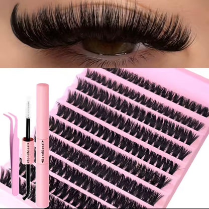 DIY Eyelash Extension Kit – Fluffy Cluster Lashes with Bond & Seal