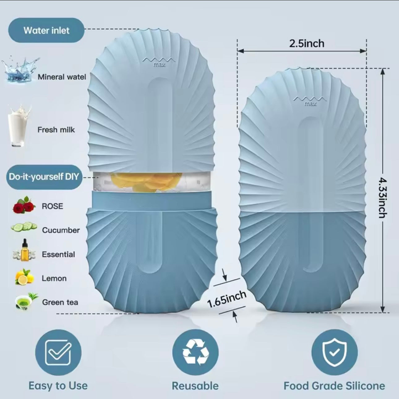 Ice Face Roller – Silicone Facial Ice Mold for Glowing Skin