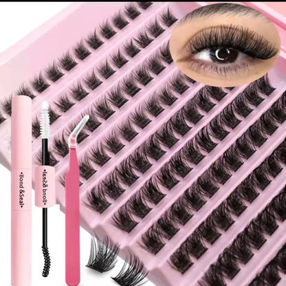 DIY Eyelash Extension Kit – Fluffy Cluster Lashes with Bond & Seal