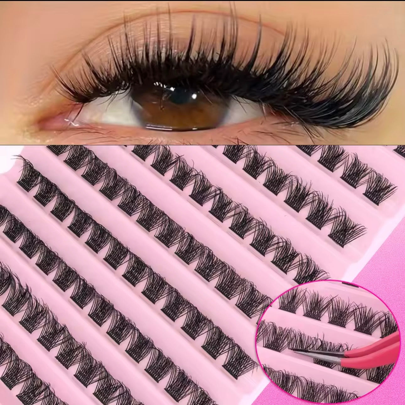 DIY Eyelash Extension Kit – Fluffy Cluster Lashes with Bond & Seal