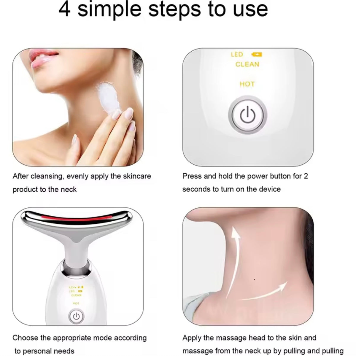 Neck Massager, Facial and Neck Massage Tool, Suitable for Facial, Neck, and Leg Massage, for Women and Men, Facial Beauty Instrument