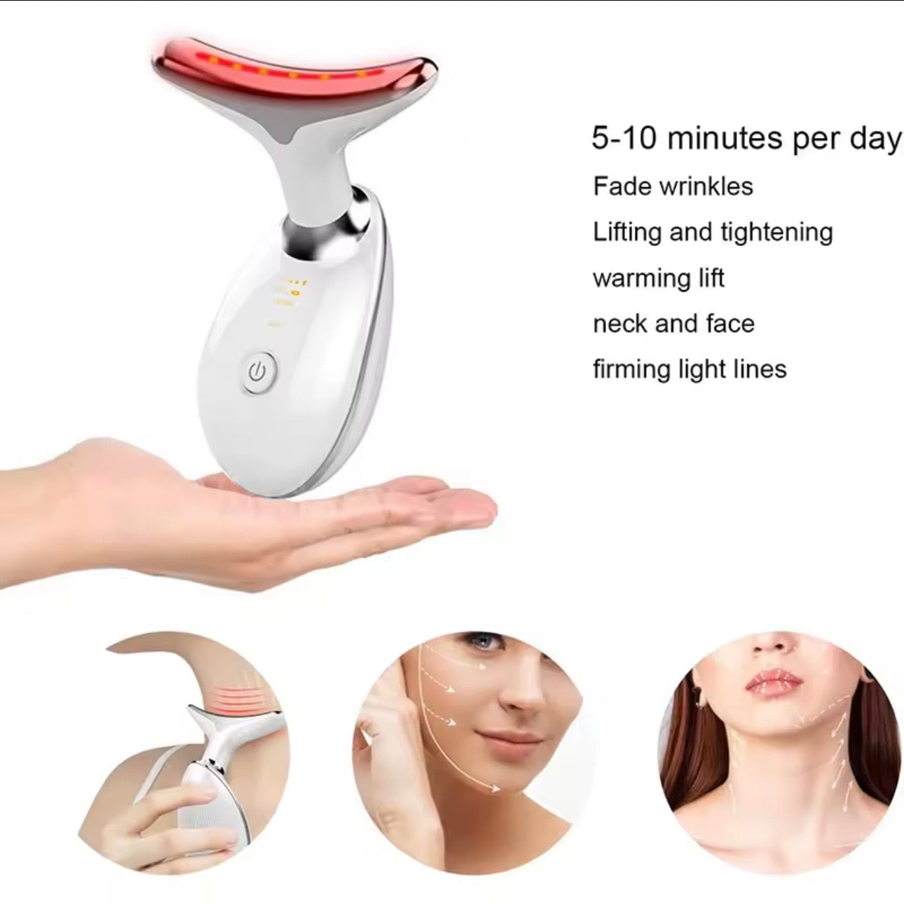 Neck Massager, Facial and Neck Massage Tool, Suitable for Facial, Neck, and Leg Massage, for Women and Men, Facial Beauty Instrument